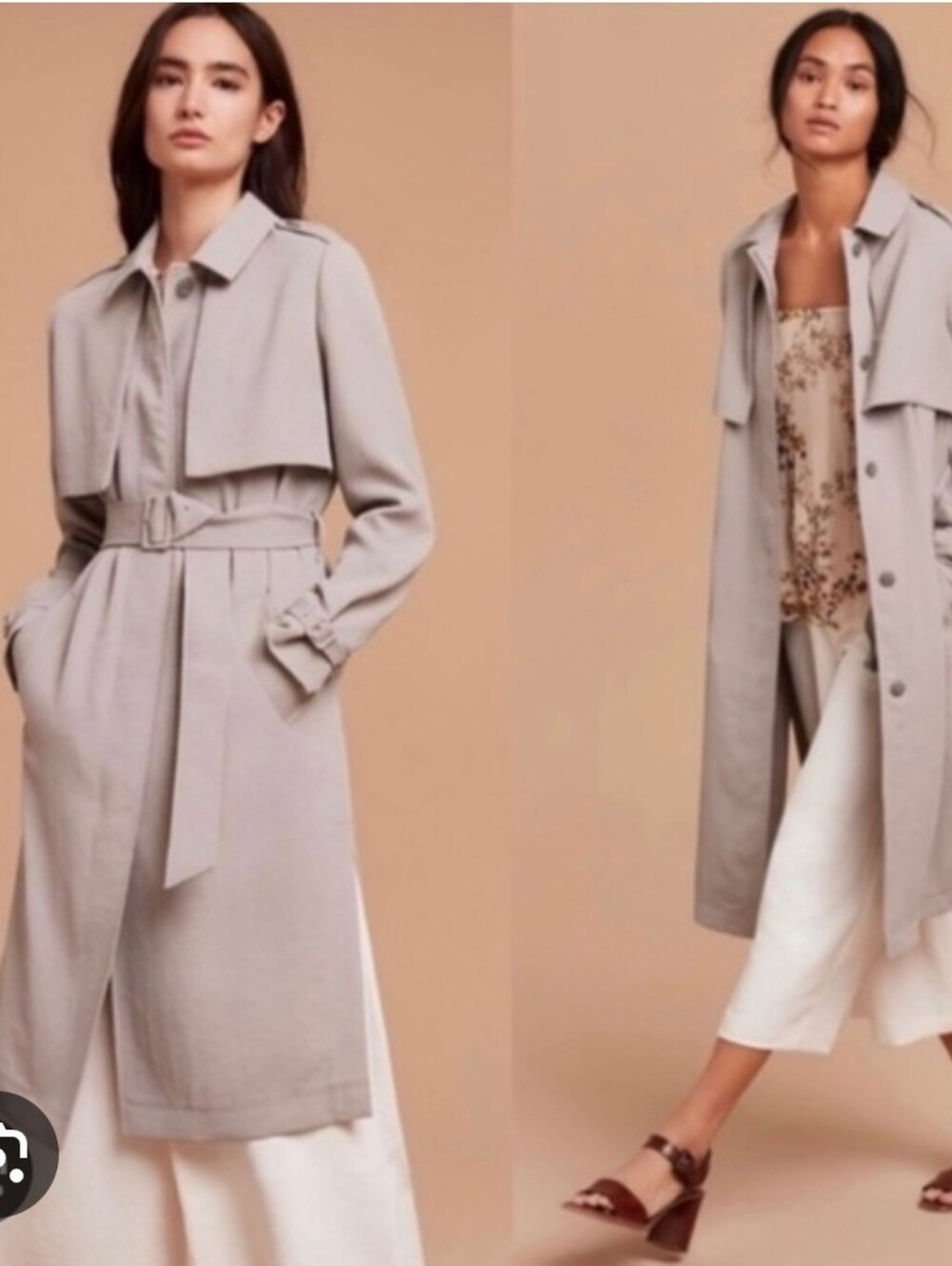 Aritzia Wilfred Light Gray Women's Trench Coat